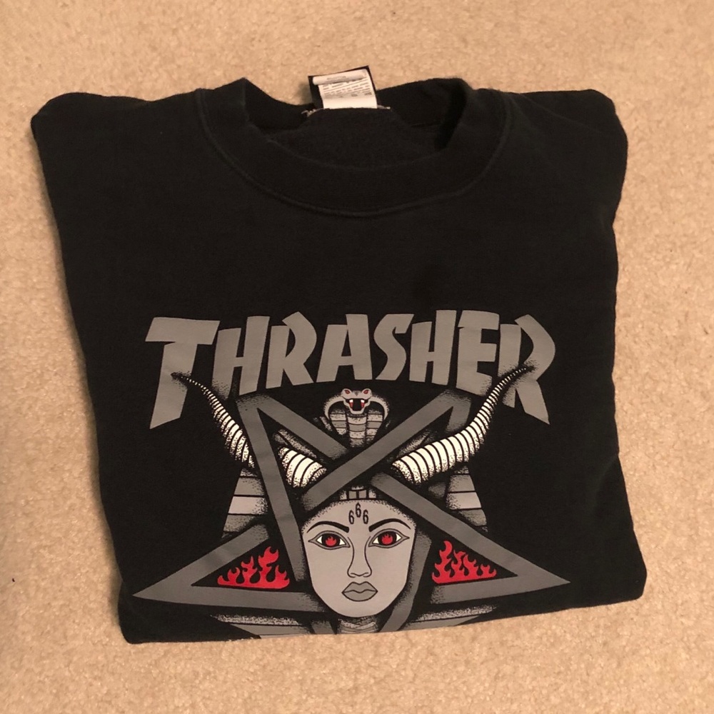 Thrasher Goddess Black Crewneck Sweatshirt